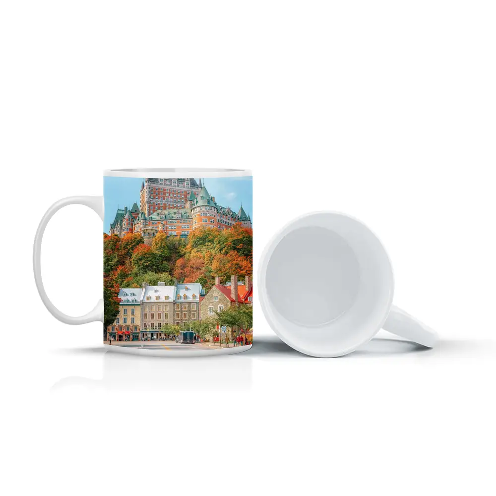 Chateau Frontenac Quebec City Autumn Street – Mugs