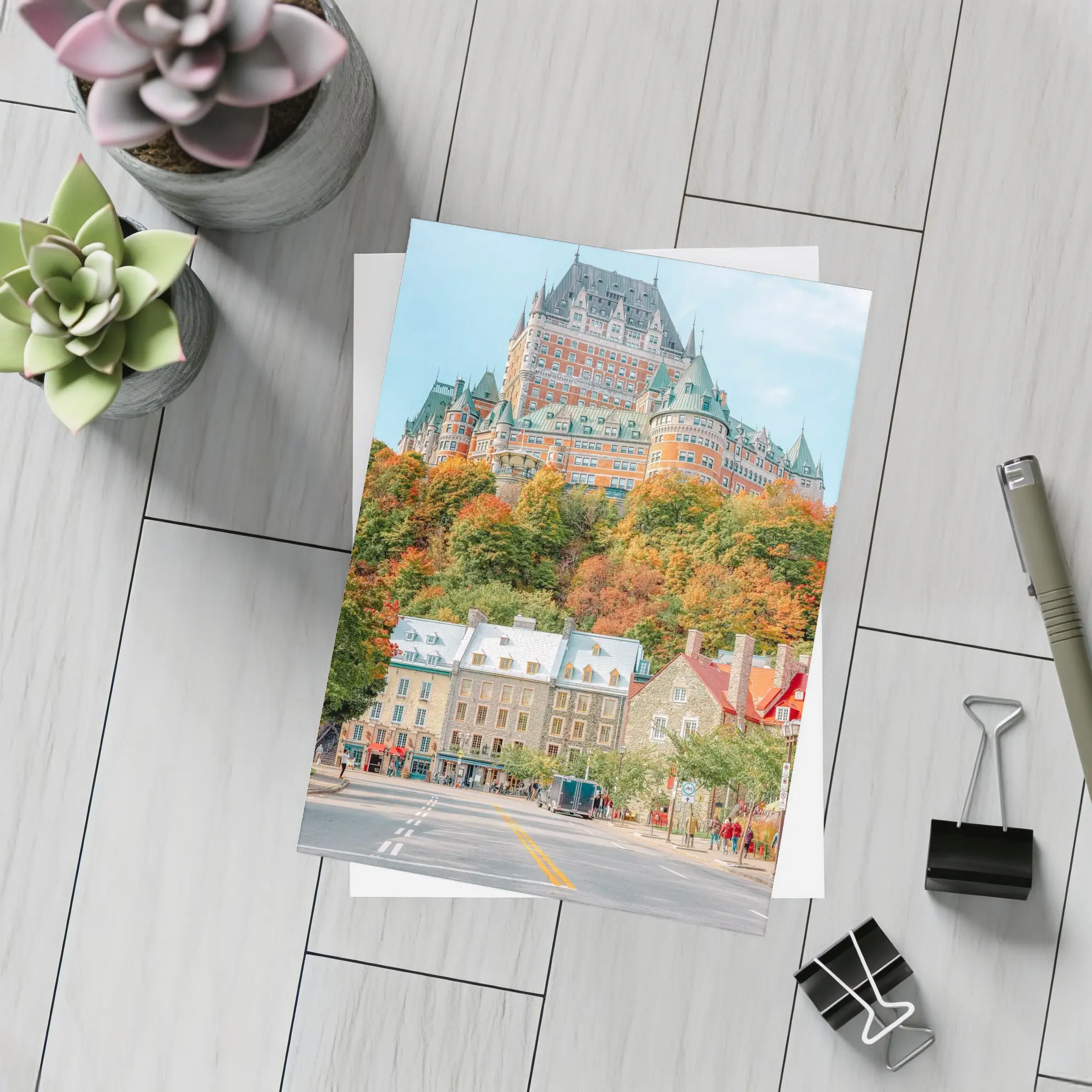 Chateau Frontenac Quebec City Autumn Street – Postcards