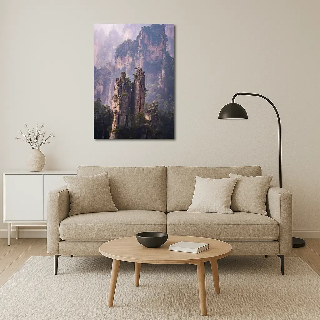 Zhangjiajie Stone Pillars Misty Mountain Forest – Wall Art