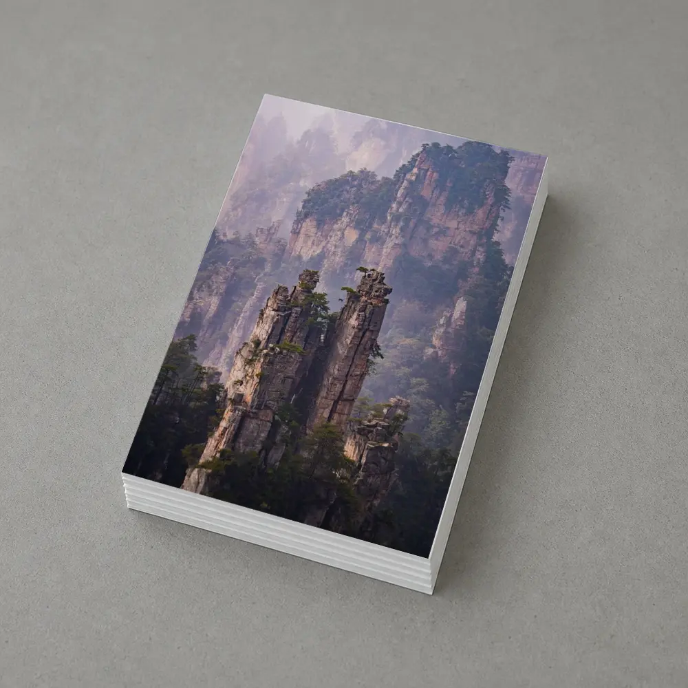 Zhangjiajie Stone Pillars Misty Mountain Forest – Postcards