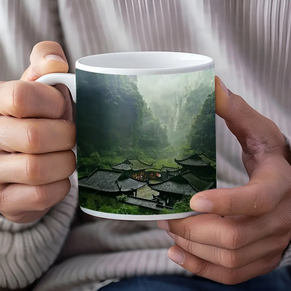 Chinese Temple Complex Misty Mountain Valley – Mugs