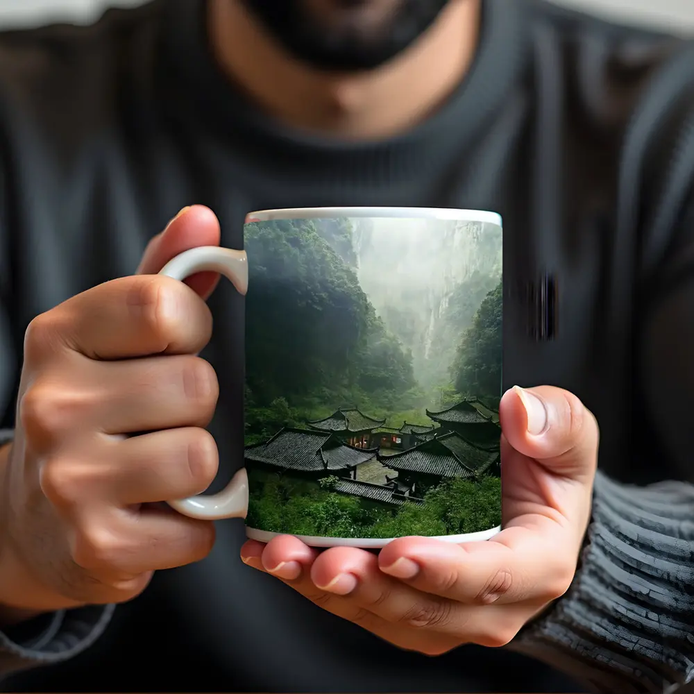 Chinese Temple Complex Misty Mountain Valley – Mugs