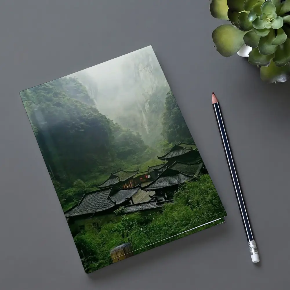 Chinese Temple Complex Misty Mountain Valley – Notebooks