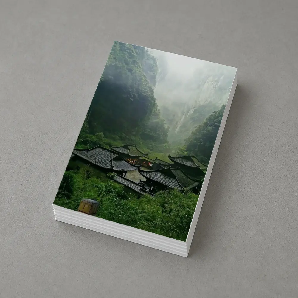 Chinese Temple Complex Misty Mountain Valley – Postcards