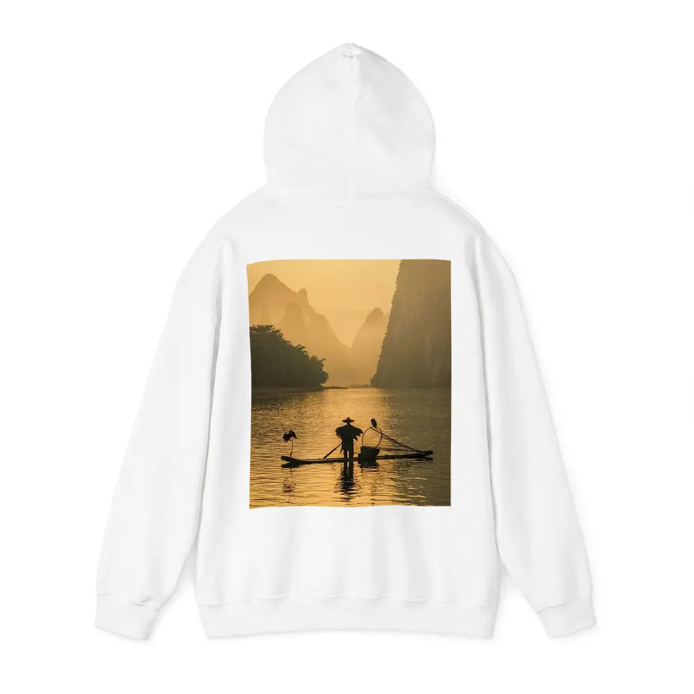 Fisherman on Bamboo Raft Li River – Hoodies