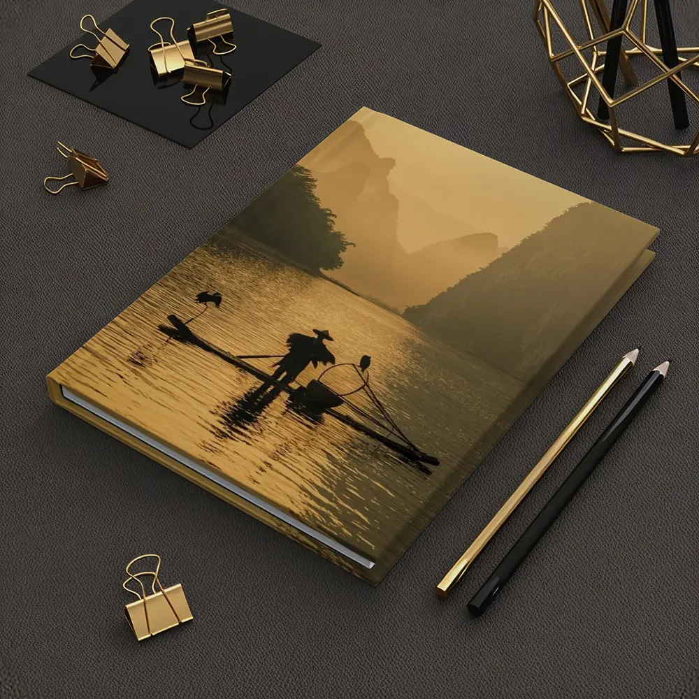 Fisherman on Bamboo Raft Li River – Notebooks