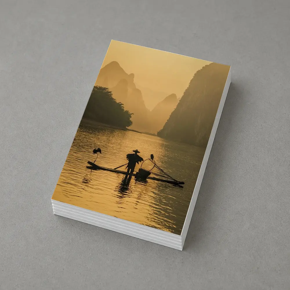 Fisherman on Bamboo Raft Li River – Postcards