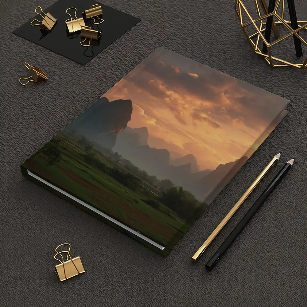 Guilin Karst Mountains Sunset Misty Valley – Notebooks