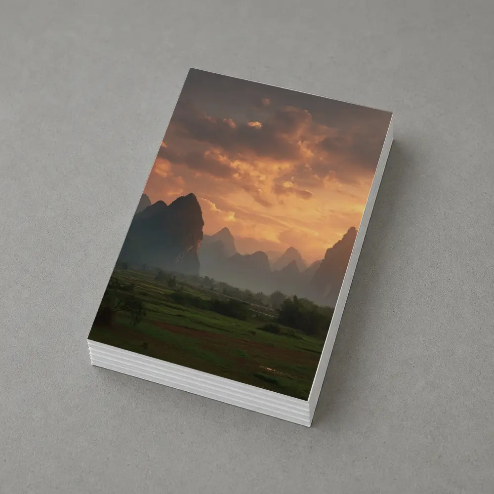 Guilin Karst Mountains Sunset Misty Valley – Postcards
