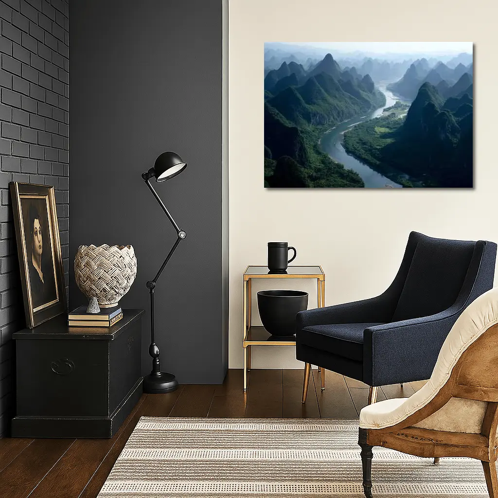 Li River Karst Mountains Guilin China Landscape – Wall Art