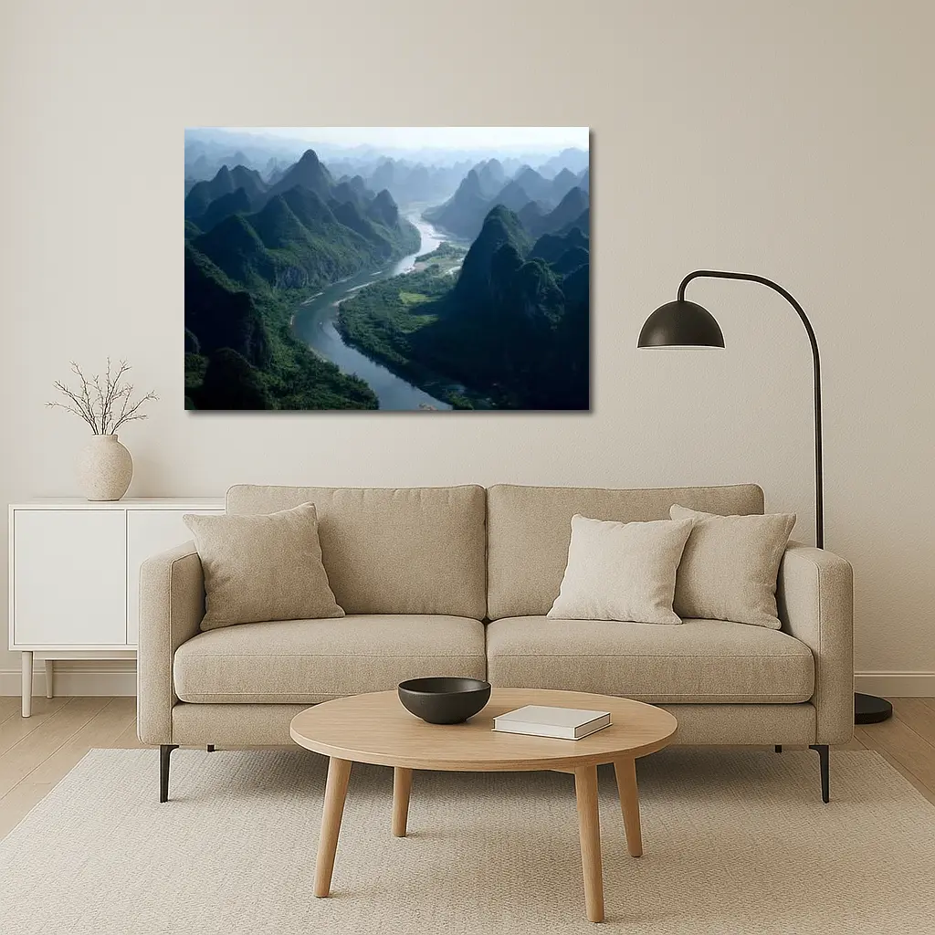 Li River Karst Mountains Guilin China Landscape – Wall Art