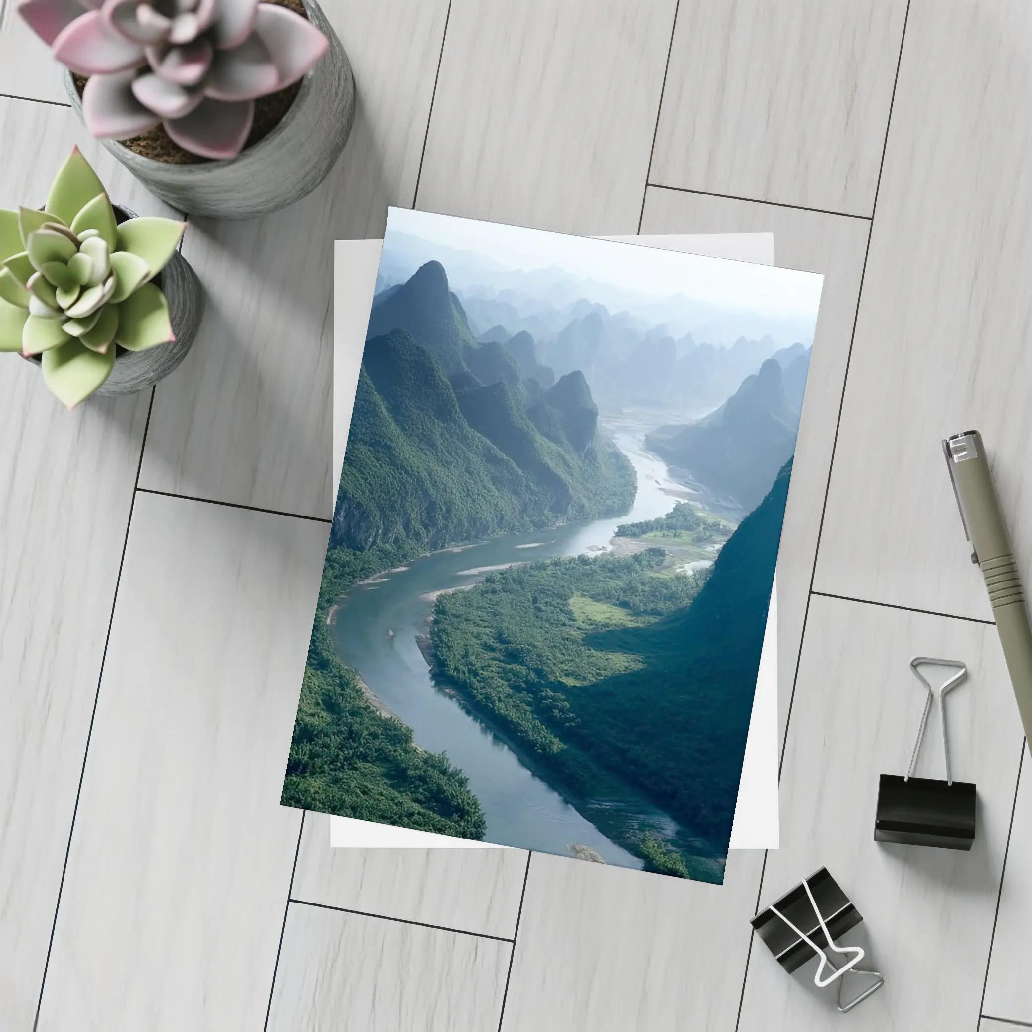 Li River Karst Mountains Guilin China Landscape – Postcards