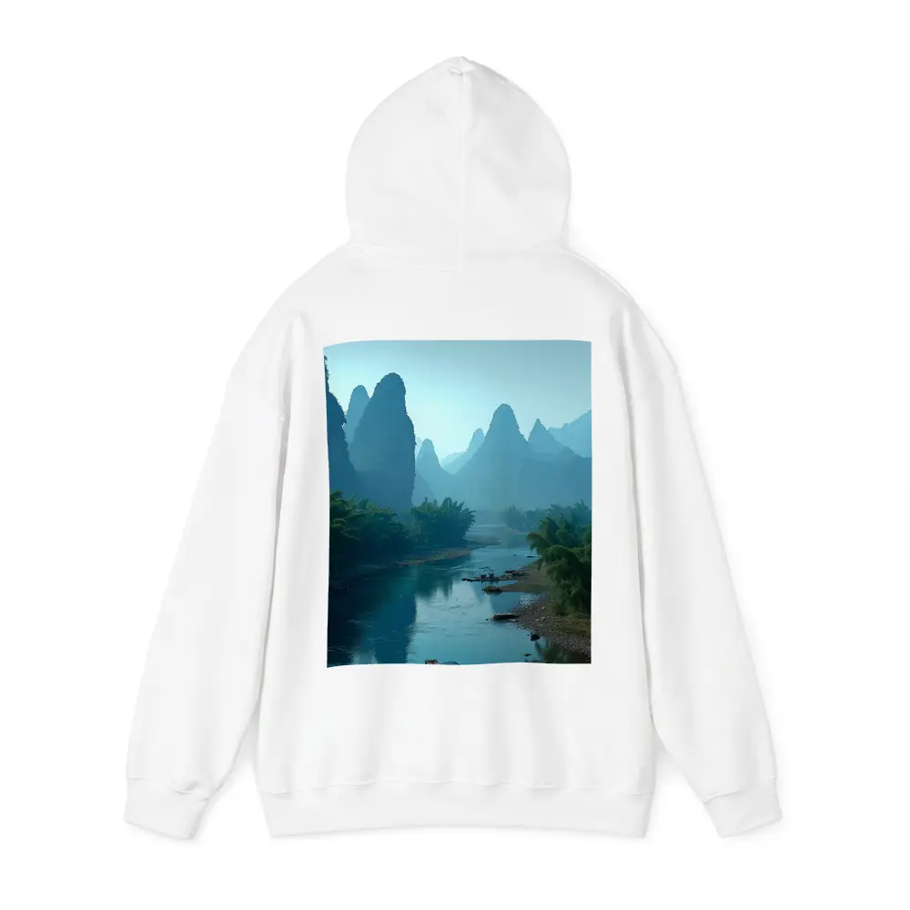 Li River Karst Mountains Misty Blue Landscape – Hoodies