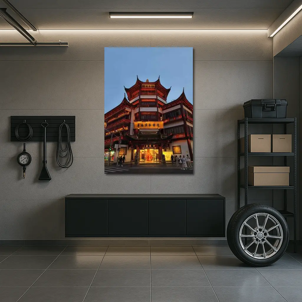 Shanghai Yuyuan Garden Building At Dusk – Wall Art