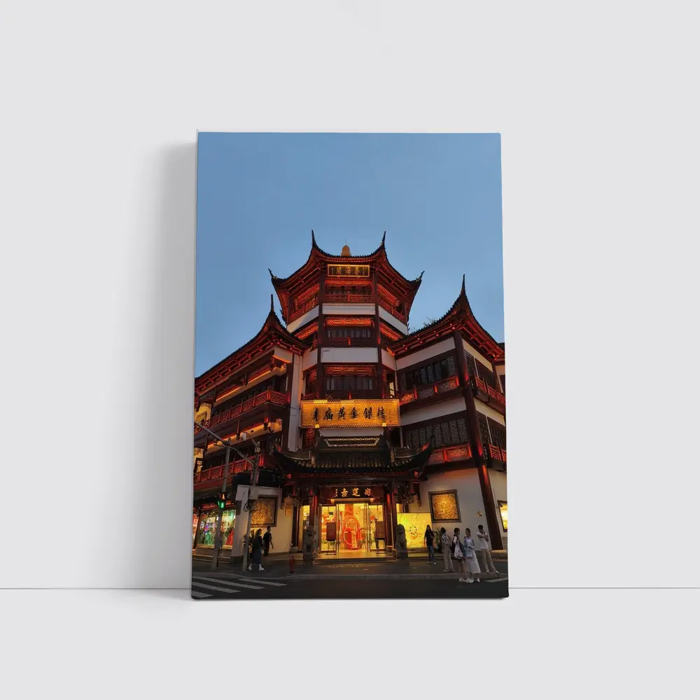 Shanghai Yuyuan Garden Building At Dusk – Wall Art