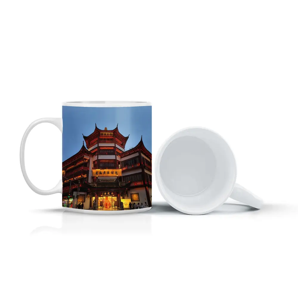 Shanghai Yuyuan Garden Building At Dusk – Mugs