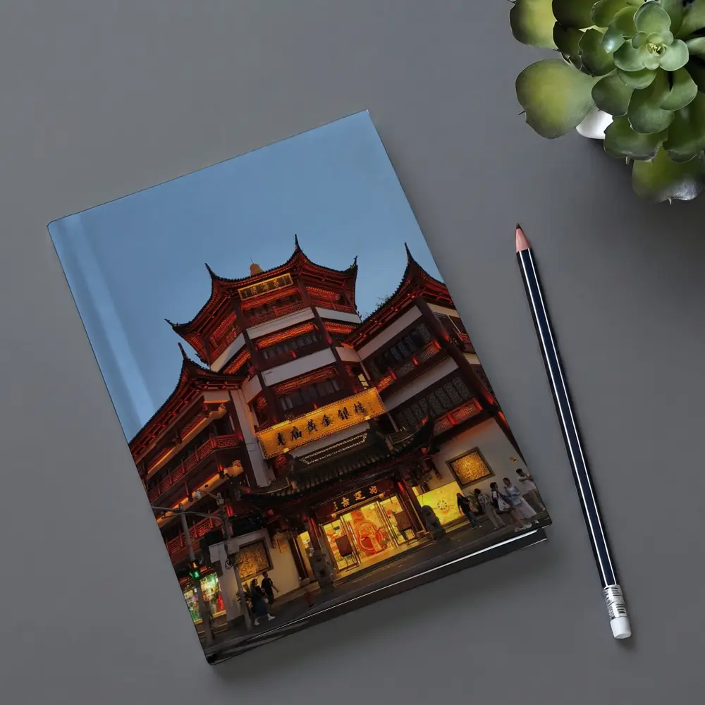 Shanghai Yuyuan Garden Building At Dusk – Notebooks