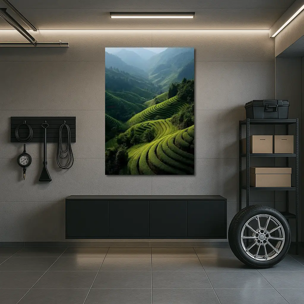 Green Rice Terraces Mountain Valley Landscape – Wall Art