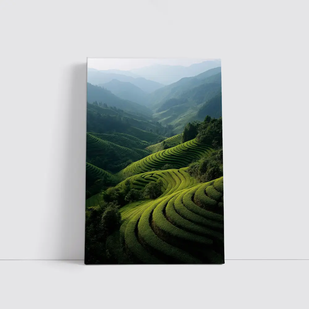 Green Rice Terraces Mountain Valley Landscape – Wall Art