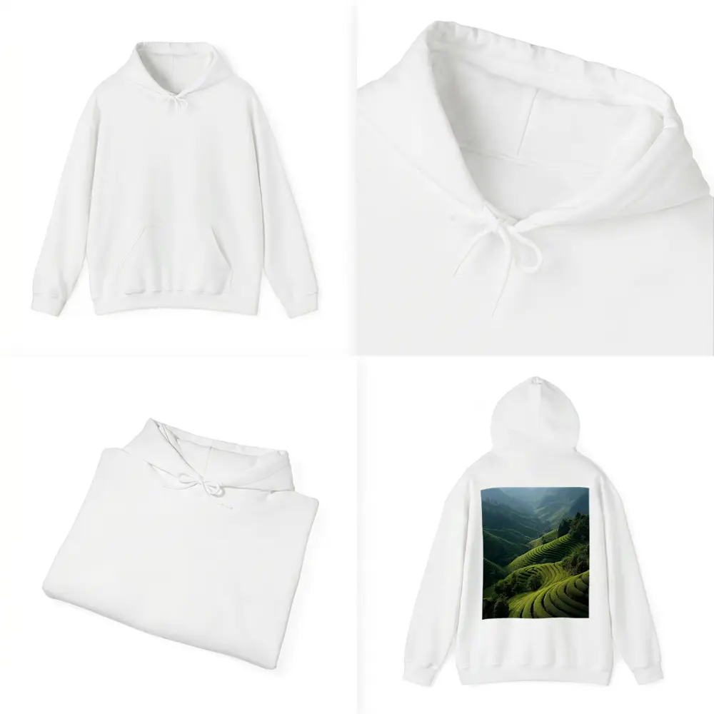 Green Rice Terraces Mountain Valley Landscape – Hoodies
