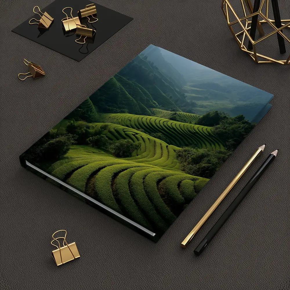 Green Rice Terraces Mountain Valley Landscape – Notebooks