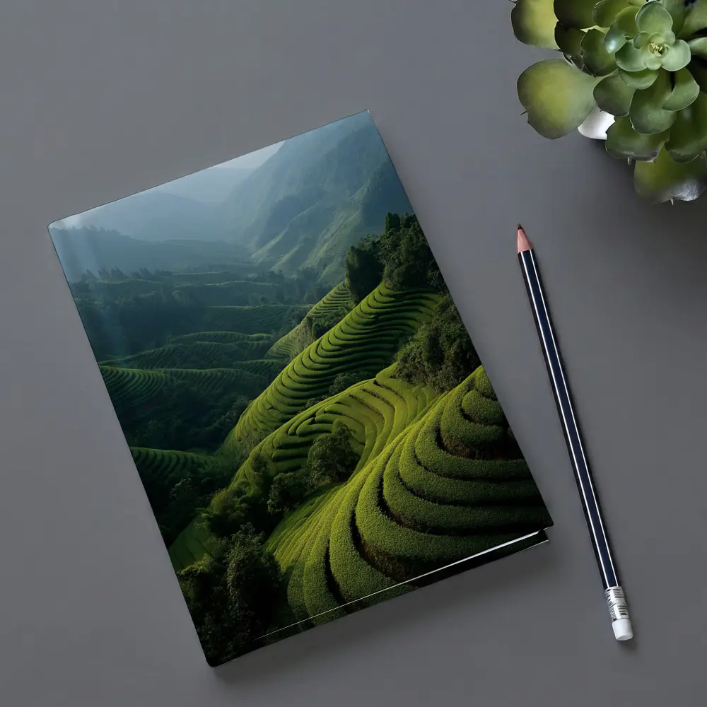 Green Rice Terraces Mountain Valley Landscape – Notebooks