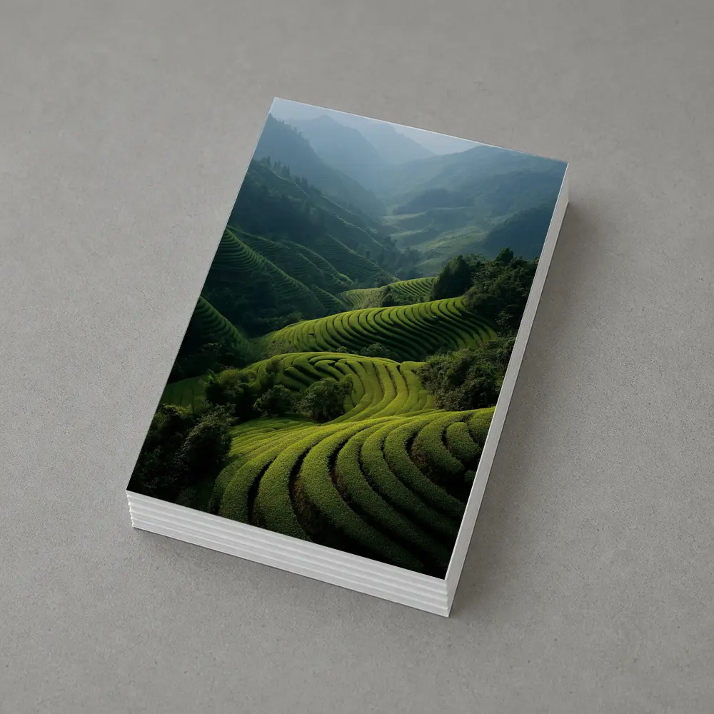 Green Rice Terraces Mountain Valley Landscape – Postcards