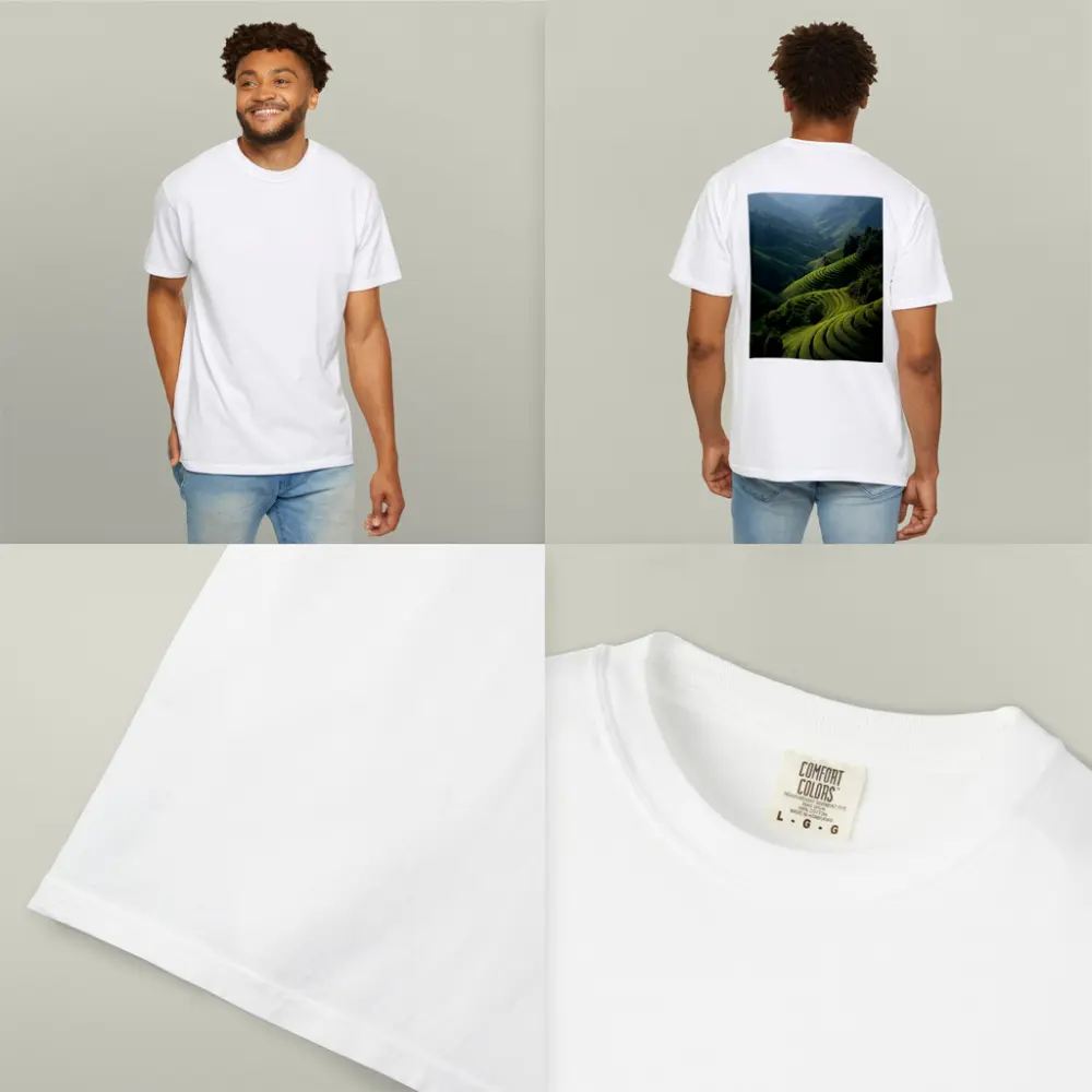 Green Rice Terraces Mountain Valley Landscape – T-Shirts