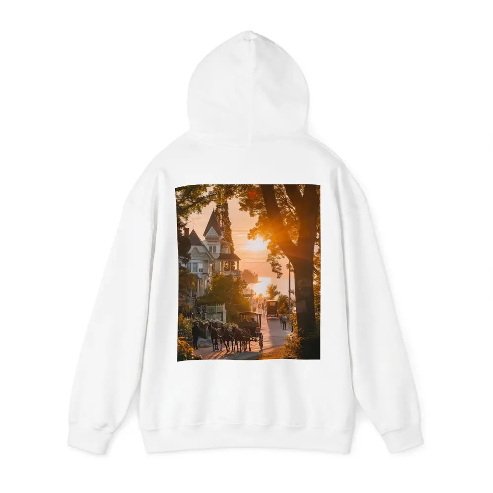 Horse Carriage Sunset Victorian Street Scene – Hoodies