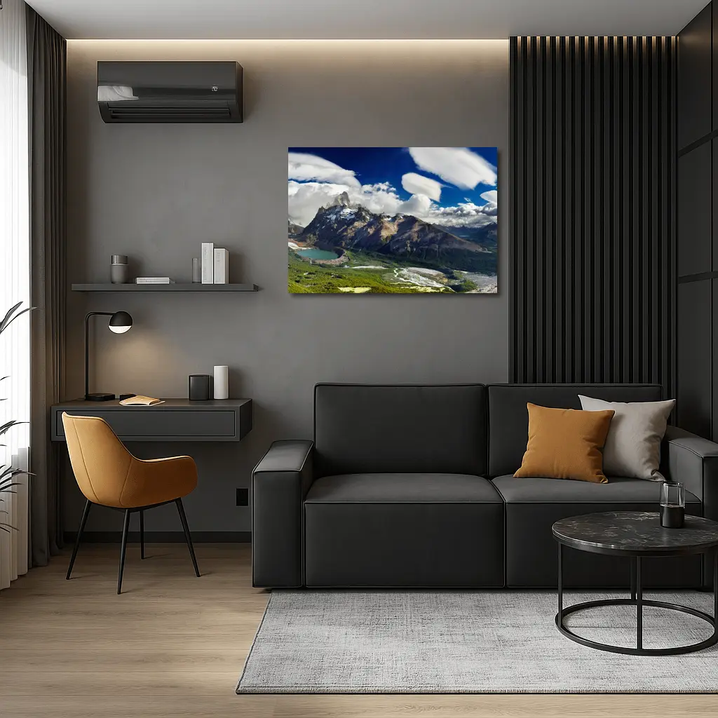 Fitz Roy Mountain Patagonia Green Valley Panorama – Wall Art