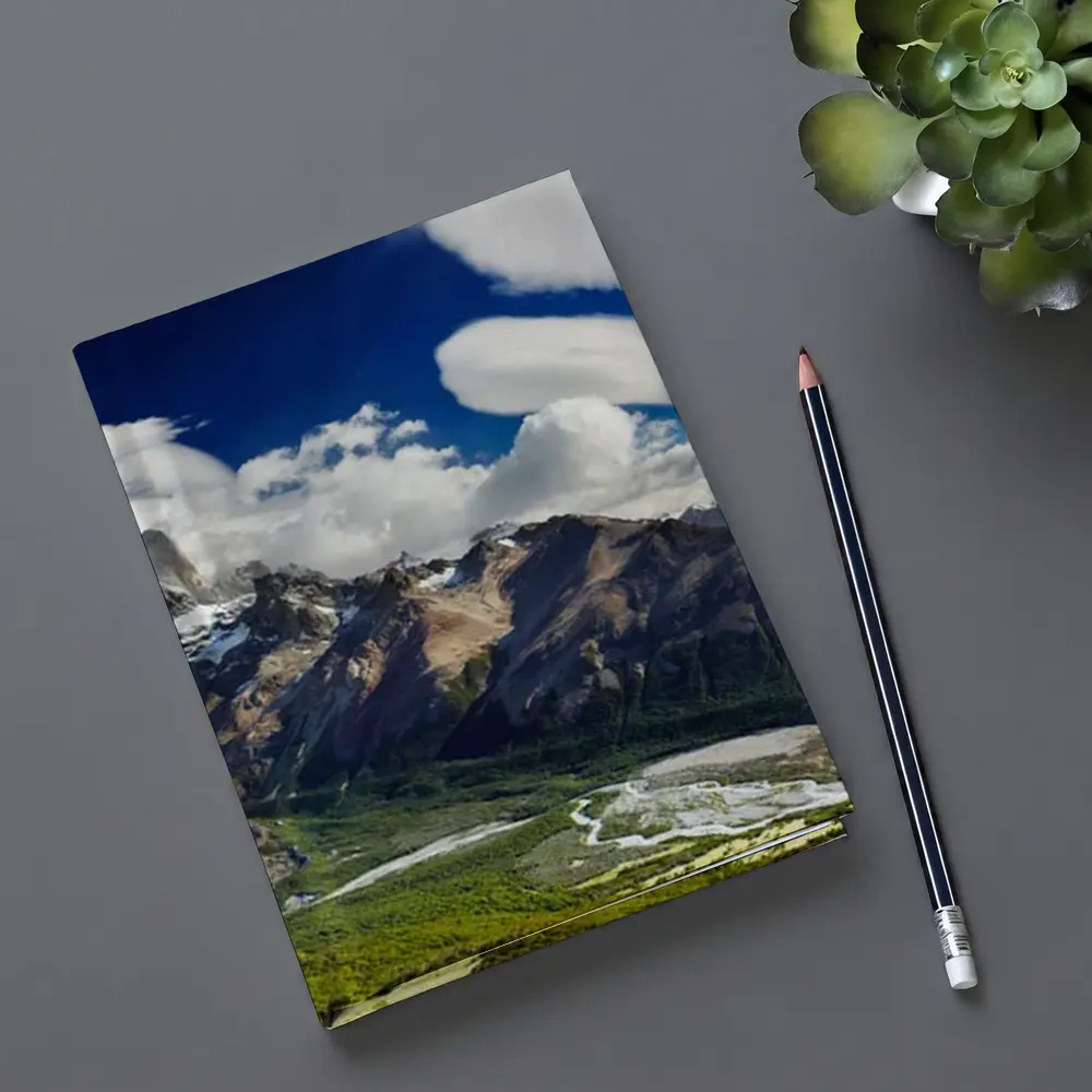 Fitz Roy Mountain Patagonia Green Valley Panorama – Notebooks