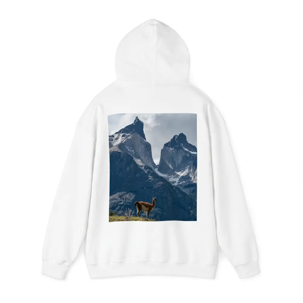 Guanaco Standing Before Patagonian Mountain Peaks – Hoodies