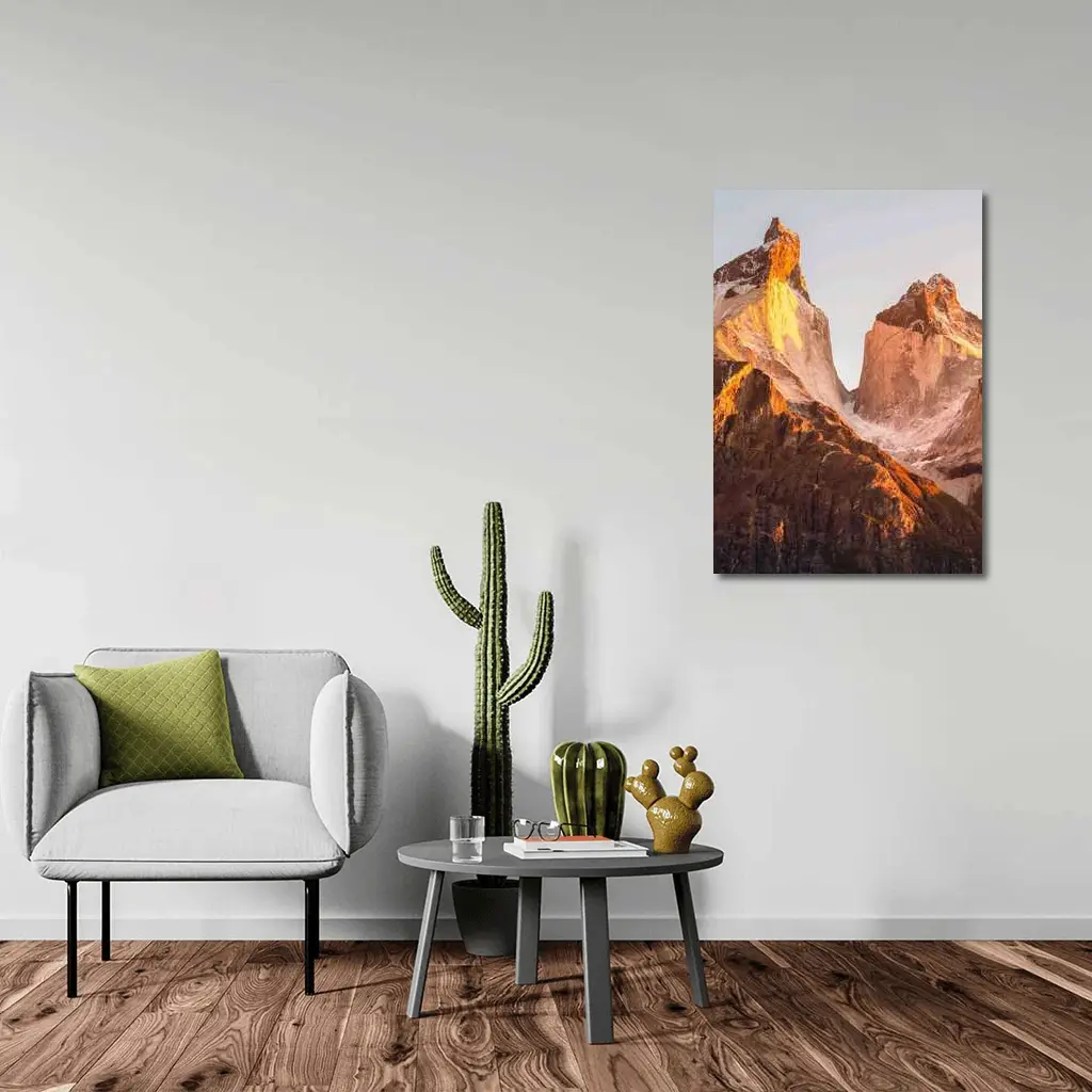 Torres Del Paine Peaks Golden Sunrise Light – Wall Art
