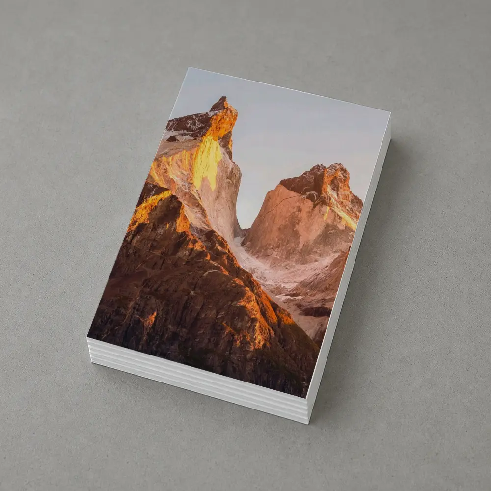 Torres Del Paine Peaks Golden Sunrise Light – Postcards