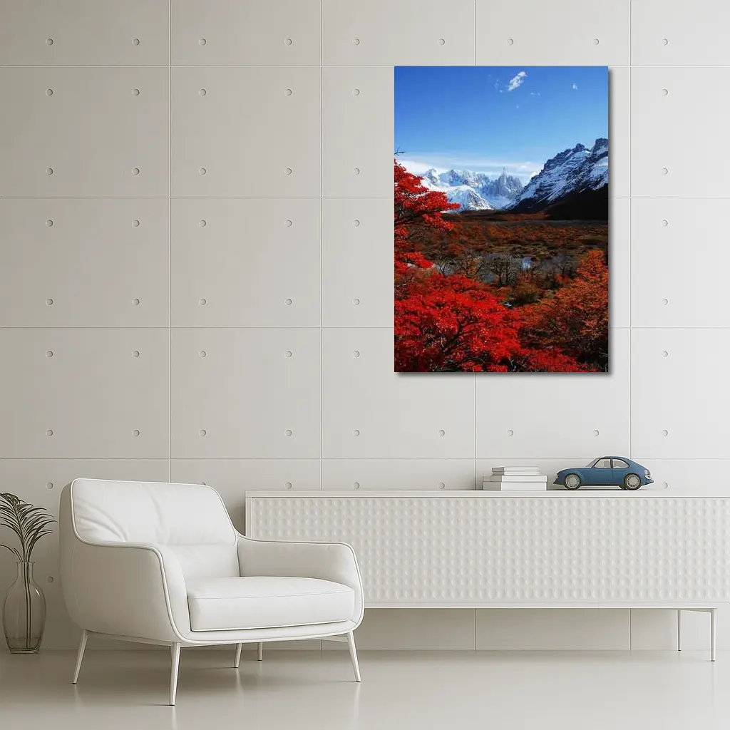 Cerro Torre Patagonia Red Autumn Trees – Wall Art