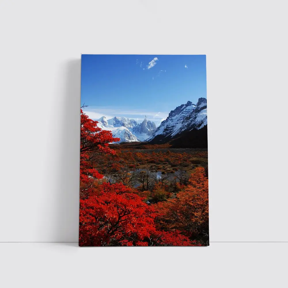 Cerro Torre Patagonia Red Autumn Trees – Wall Art