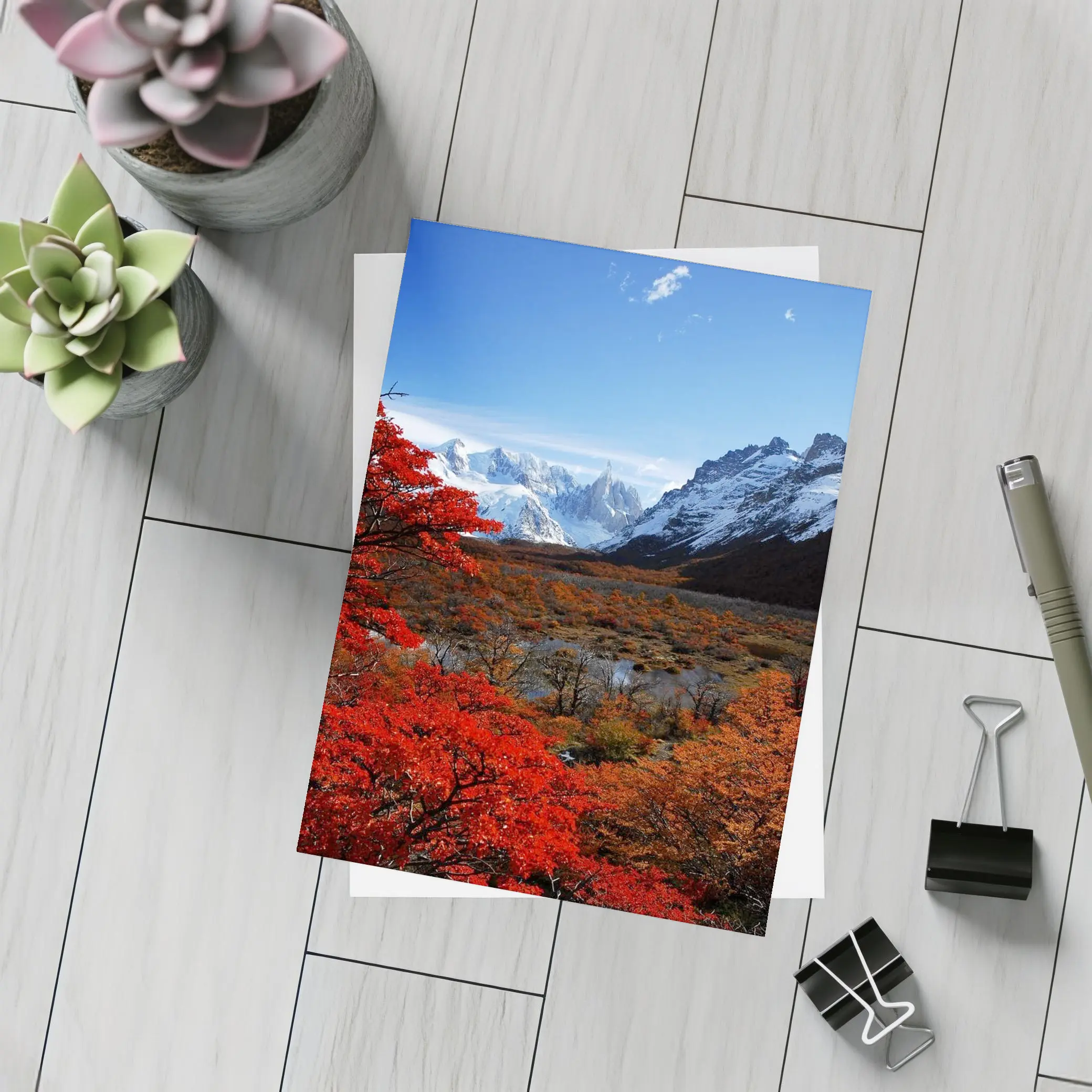 Cerro Torre Patagonia Red Autumn Trees – Postcards