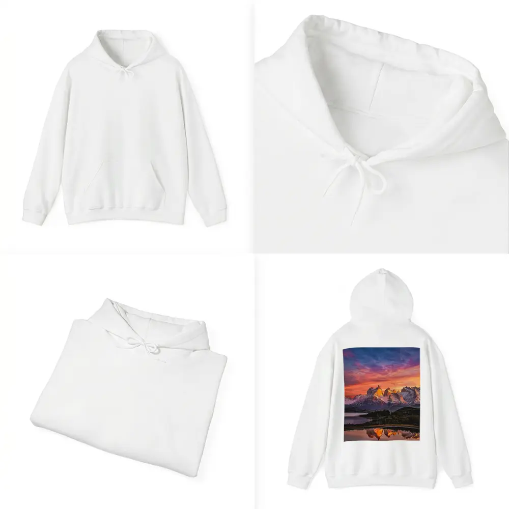 Torres del Paine Sunset Mountain Lake Reflection – Hoodies