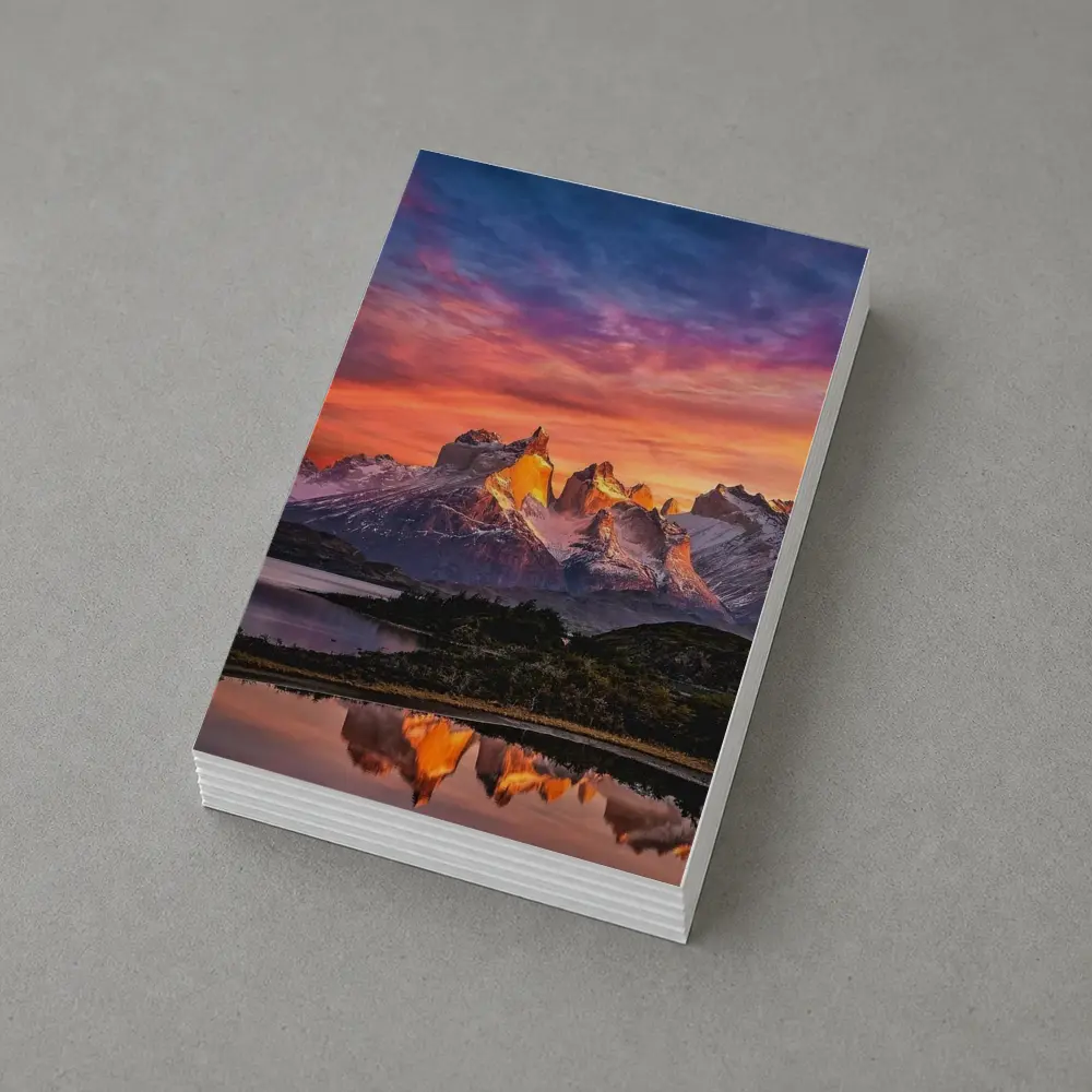 Torres del Paine Sunset Mountain Lake Reflection – Postcards