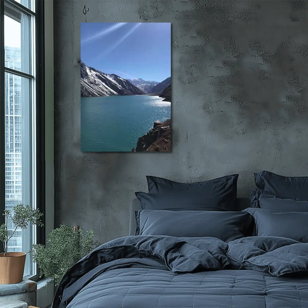 Turquoise Mountain Lake Clear Blue Sky – Wall Art