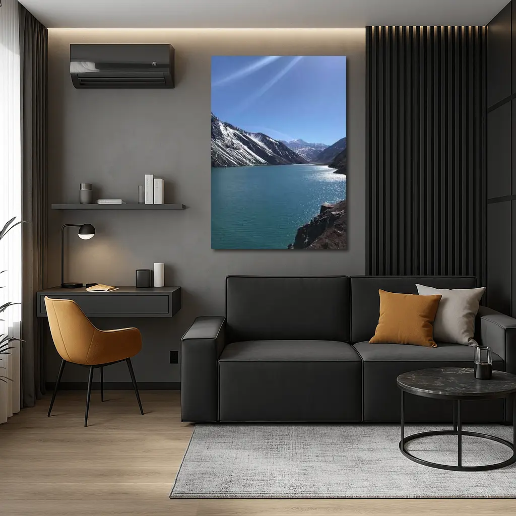 Turquoise Mountain Lake Clear Blue Sky – Wall Art