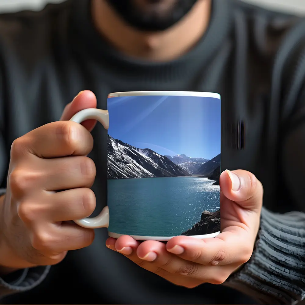Turquoise Mountain Lake Clear Blue Sky – Mugs