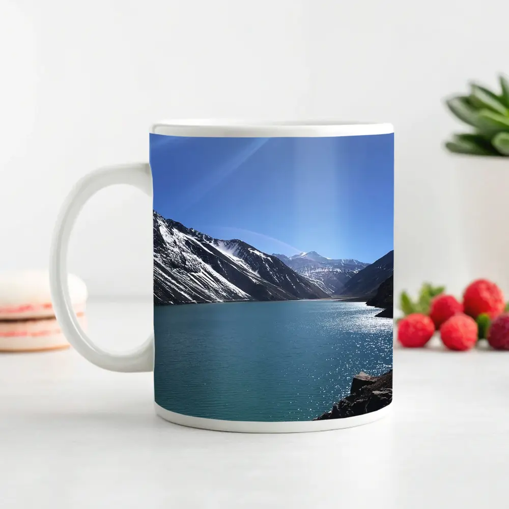 Turquoise Mountain Lake Clear Blue Sky – Mugs