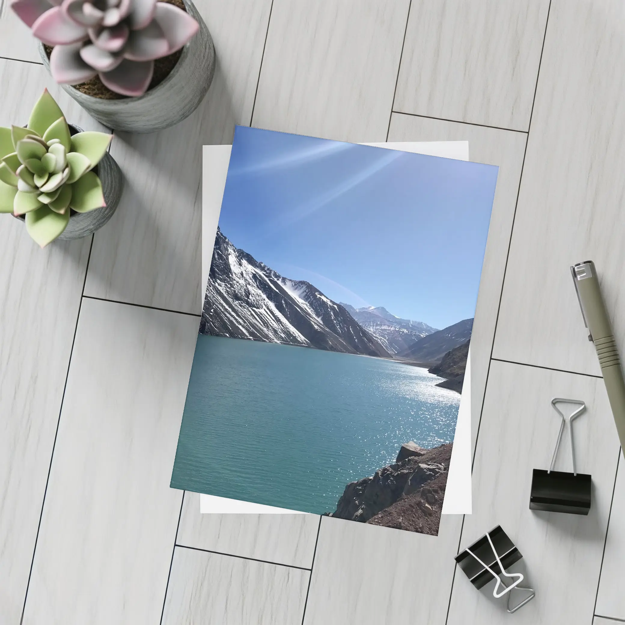 Turquoise Mountain Lake Clear Blue Sky – Postcards
