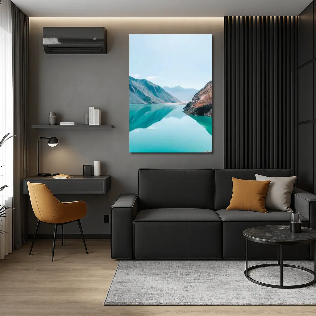 Turquoise Mountain Lake Calm Reflection – Wall Art