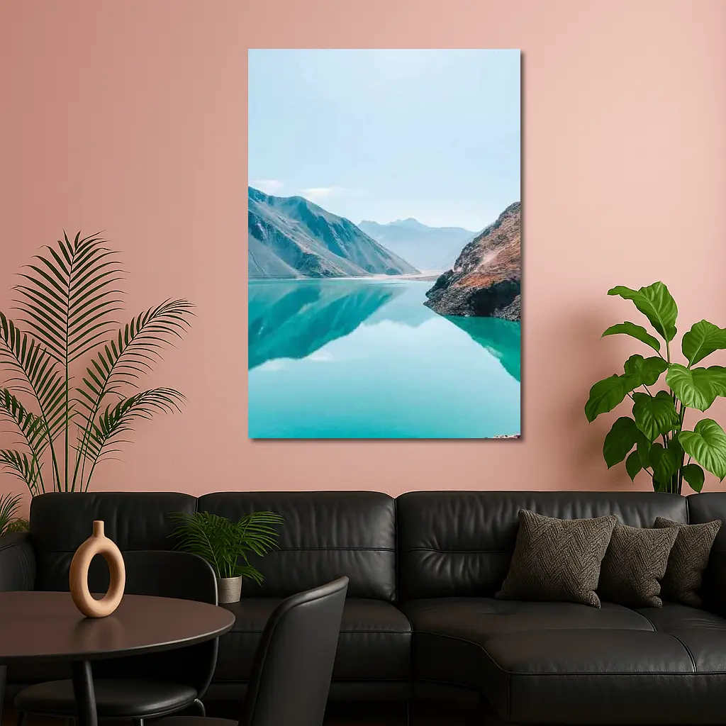 Turquoise Mountain Lake Calm Reflection – Wall Art