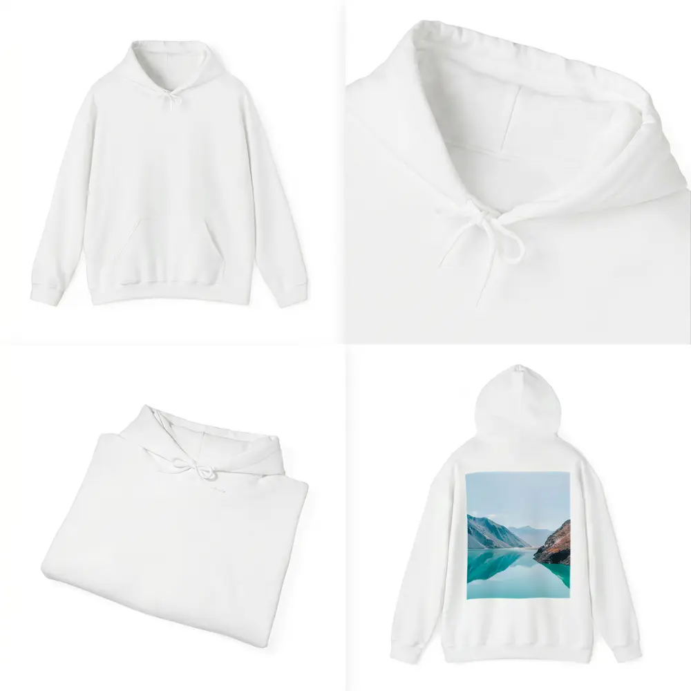 Turquoise Mountain Lake Calm Reflection – Hoodies