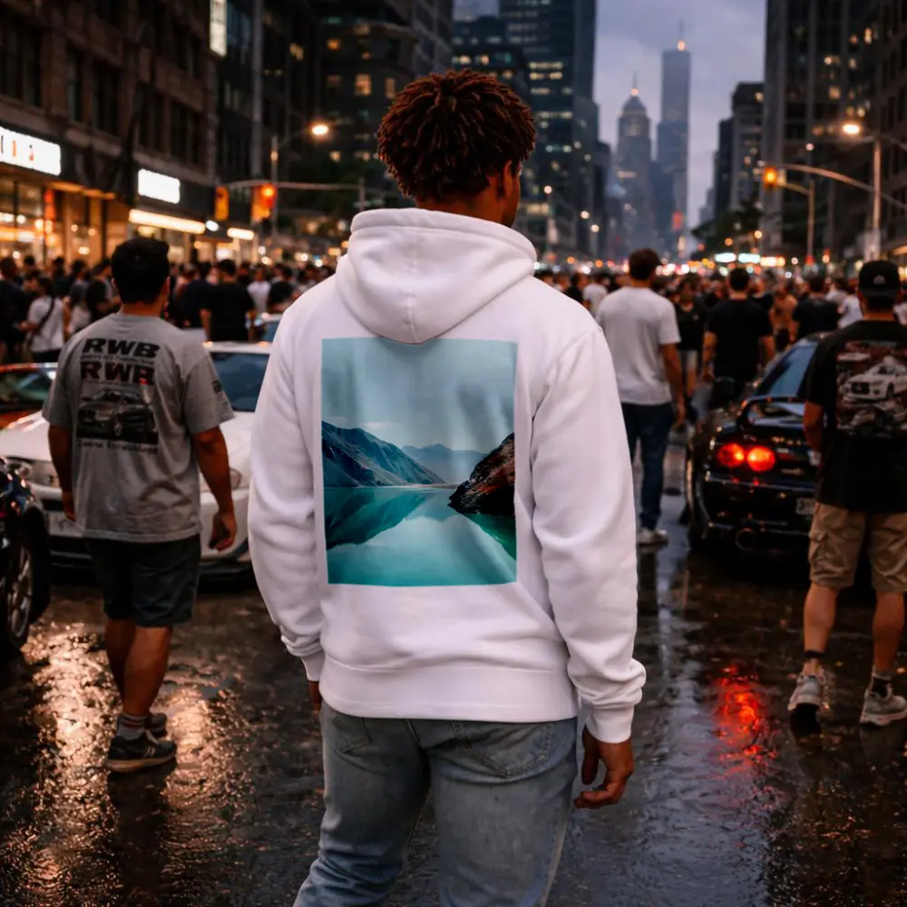 Turquoise Mountain Lake Calm Reflection – Hoodies