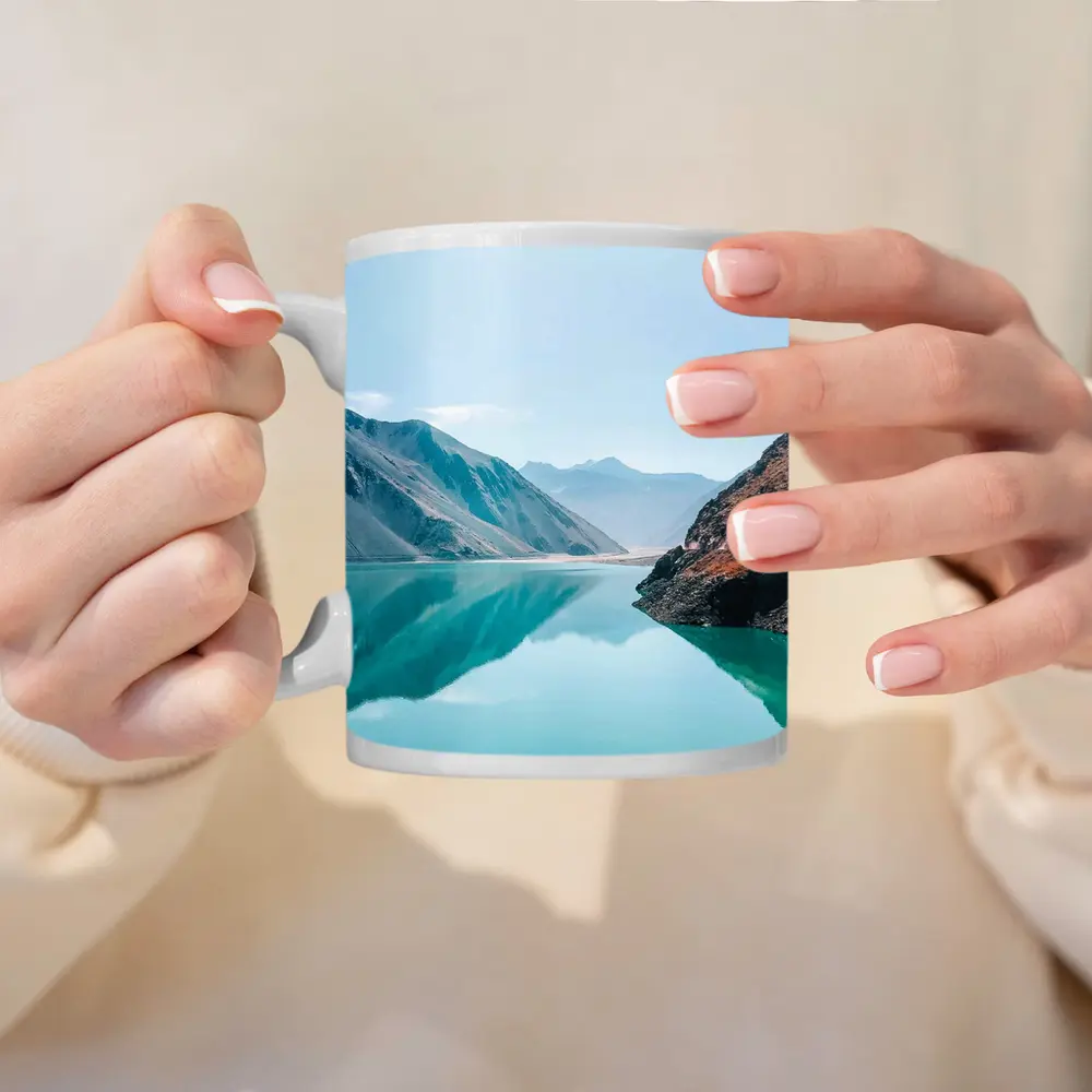 Turquoise Mountain Lake Calm Reflection – Mugs