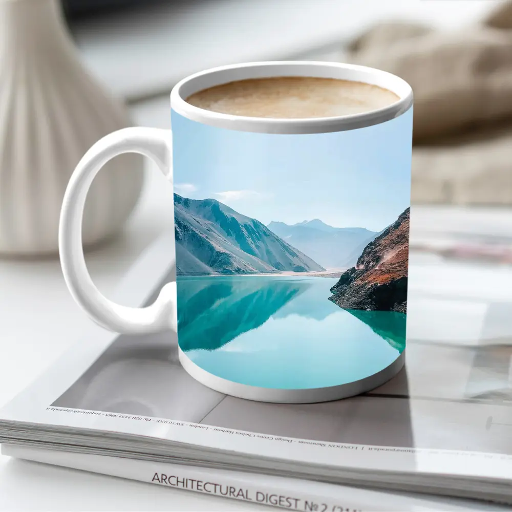 Turquoise Mountain Lake Calm Reflection – Mugs
